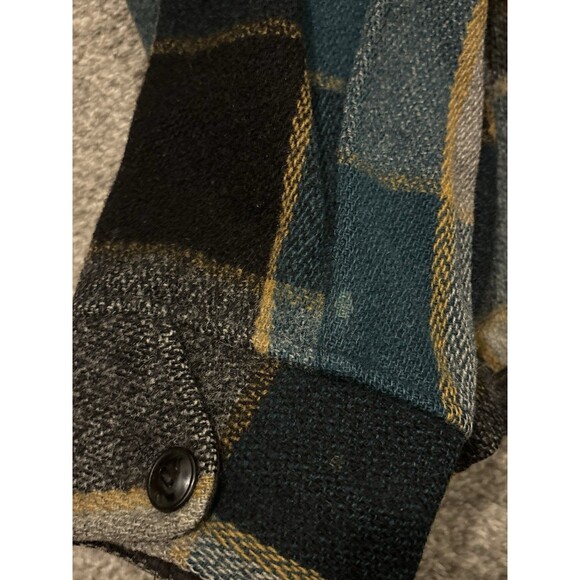 Vintage 1970s Woolrich Wool Workwear Coat Size 42 Green Black Buffalo Plaid - Picture 7 of 7